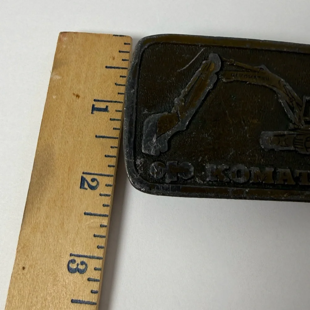 Vintage KOMATSU Construction Heavy Equipment Machinery Belt Buckle Excavator USA